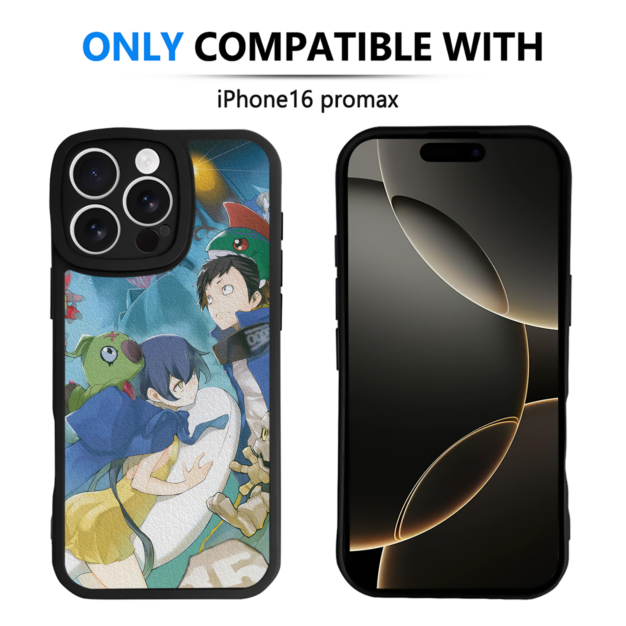 （画像用） Digimon デジタルモンスター/デジモン 【iPhone 16シリーズ対応】シリコンスマホケース（レザー調） 材質：シリコン